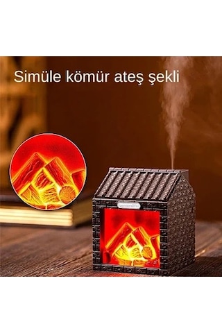Eima Sx-e354 Dekoratif Led Şömine Alev Efektli Nemlendirici Difüzör & Ortam Lambası