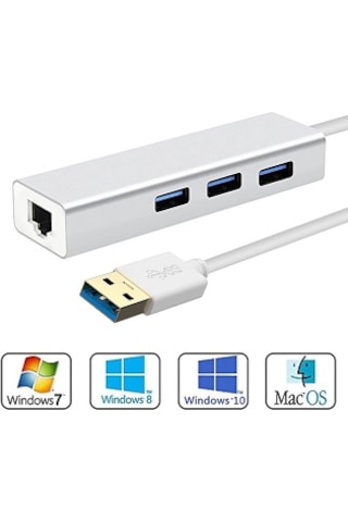Usb Gigabit Ethernet Adaptör Usb 3.0 Gigabit Ethernet Usb Hub Usb 3.0 Çoğaltıcı Apple Uyumlu MacBook