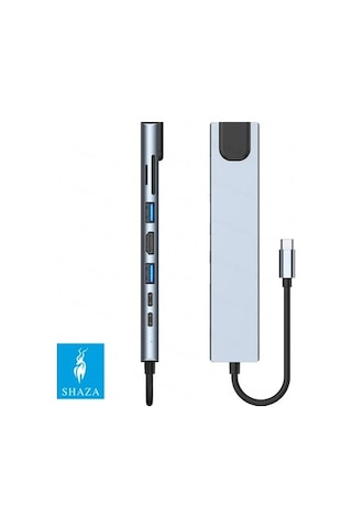 8in1 Usb Type-c Hub - Hdmı, Usb Ve Ethernet Portları İle
