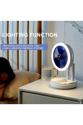 Maiyame F168 Multifonksiyonlı Klipsli Fan - 300 Açı Ayarı, 4 Hız Seviyesi, Yer Işığı Ve Parlaklık Kontrolü, 2000mah Li-pol Batarya, Type-c Şarj, Masaüstü/duvar Montajlı