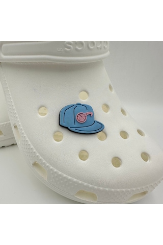 Crocs Terlik Süsü Ve Aksesuarı , Çanta Süsü Jibbitz3d Kabartma Şapka Kep 08 Görsel Figür Aksesuar Bebemavi-pembe