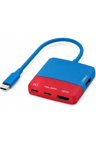 Usb-c Video Capture Docking Station 4in1 Pd 100w 4k Hdmı 1080p 60hz Capture Usb 3.2 Nintendo Switch Uyumlu