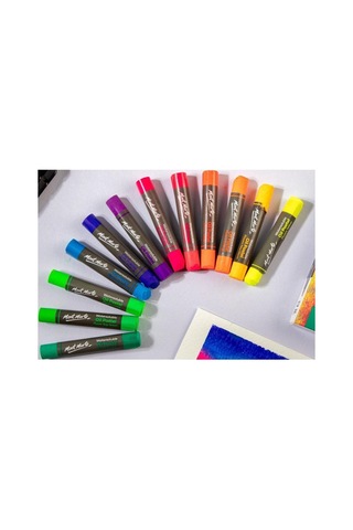 Mm Suda Çözünür Fluoro Yağlı Pastel 12'li Diğer