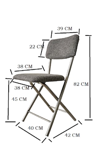 Relaks Katlanır Gri Sandalye Gri - Krom