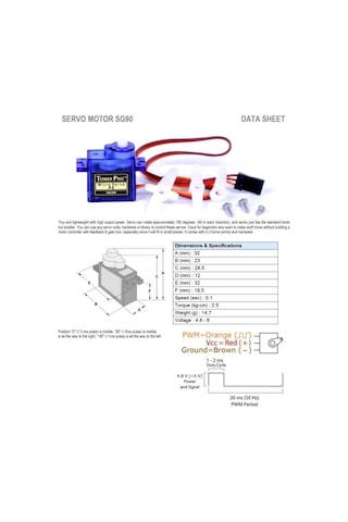 Sg90 Servo Motor Tower Pro 180 Derece