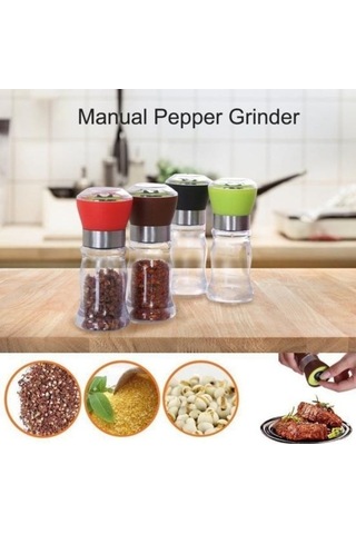 Besthome1 Taşınabilir El Karabiber Değirmeni Baharat Tuzluğunu El Büküm Aracı Kahverengi