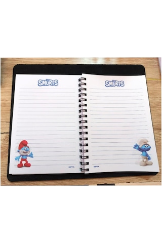 Gıpta Şirinler Karton Kapak Spiralli Not Defteri A6 80 Çizgili 1 Adet 7800 Çok Renkli