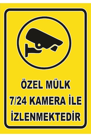 Özel Mülk Kamera İle İzlenmektedir Sticker 20x28 Cm