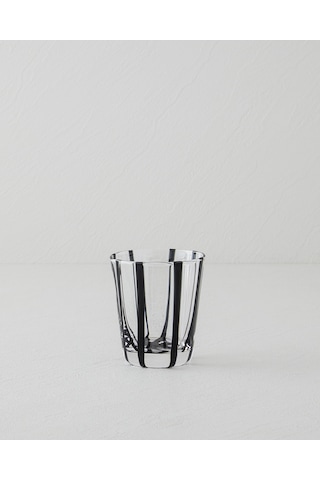 English Home Stripe Cam El Yapımı Bardak 240 Ml Siyah