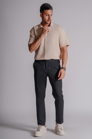 Braccas Erkek Yandan Cepli Beli Lastikli Relaxed Fit Chino Pantolon Siyah Siyah