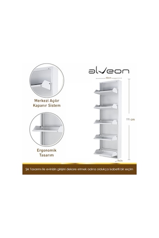 Alv-1005 Alveon Metal Ayakkabılık Beyaz
