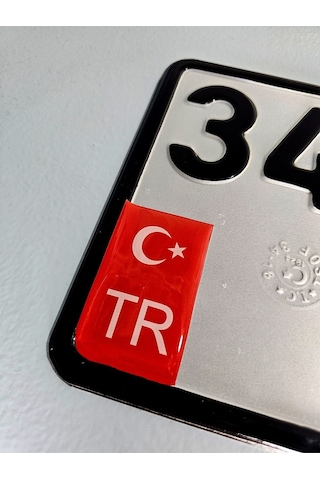 Plaka Kırmızı Damla Tasarım Tr Motosiklet İçin Tasarlanmış Sticker Plaka Tr Sticker