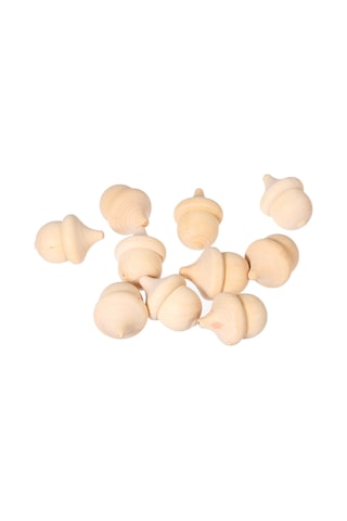 Qingmipy 10 Adet Meşe Palamudu Şekilli Ahşap Bebekler - Dıy Boyama Ve Dekorasyon İçin El Yapımı Ev Ve Parti Süsleri Diğer