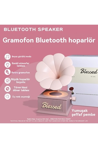 Lucky Phonograph Kablosuz Bluetooth Retro Hoparlör