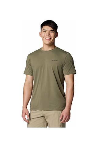 Columbia Tech Trail Utility Ss Crew Erkek Günlük Tişört 2118571039 Yeşil