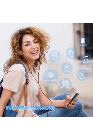 Xindoker Bluetooth 3.0 Mp3/mp4 Çalar 64gb Tf Kartlı - Ses Kaydı, E-kitap, Video Oynatma, Radyo, 1.77" Tft Ekranlı Mini Müzik Oynatıcı