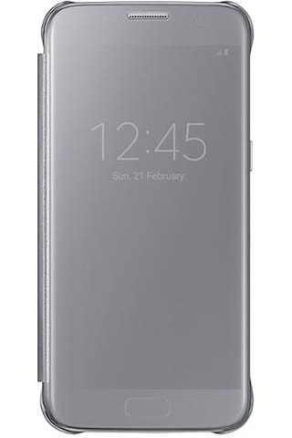 Galaxy S7 İle Uyumlu Clear View Cover Kılıf Gümüş Ef-zg930csegww Siyah