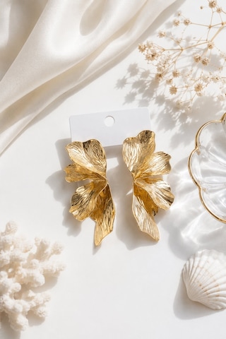 316l Çelik Gold Renk Lotus Yaprak Model Kadın Küpe Çok Renkli 316l Çelik Gold Renk Lotus Yaprak Model Kadın Küpe Çok Renkli