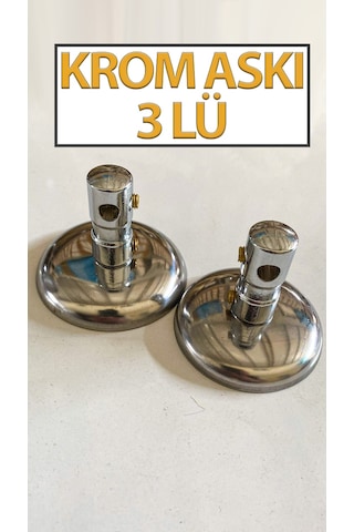 Krom Askı 3 Lü 20 Cm Uzunluğunda Gümüş