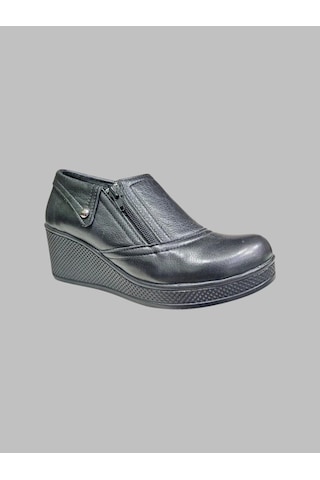 Castle Black Cb-22517 Kadın Deri Comfort Ayakkabı Siyah
