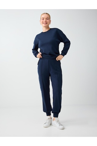 Jimmy Key Lacivert Yüksek Bel Dar Paça Cepli Jogger Pantolon 6ww188602494