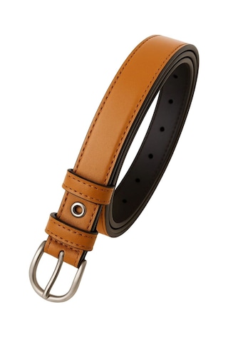 Kadın Kemer Kahverengi Deri Kot Ve Kumaş