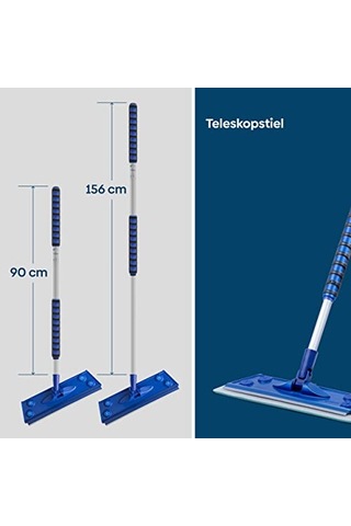 Mop Sopası, Teleskopik 90-150 Cm Ayarlanabilir Alüminyum Gövde, Soft Touch Kaymaz Sap, Standart Mop Başlıklarıyla