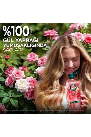 350 Ml Gül Kokulu Şampuan, Kadifemsi Yumuşaklık Ve Doğal İçerik Normal