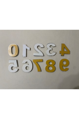 8 Sekiz Numara Yapışkanlı Daire Bina Villa Kapı Numarası Sarı Gold 4 Cmx5cm No:8 Plastik
