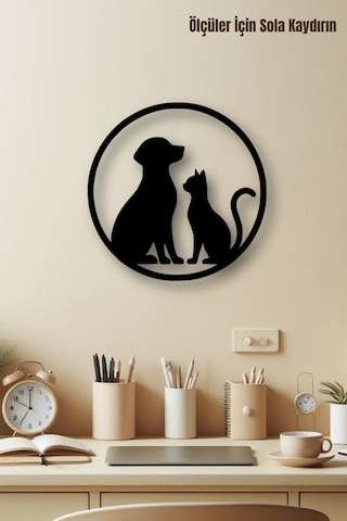 Ahşap Tablo Dekoratif Duvar Süsü Ev Ve Ofis İçin Dost Köpek Temalı
