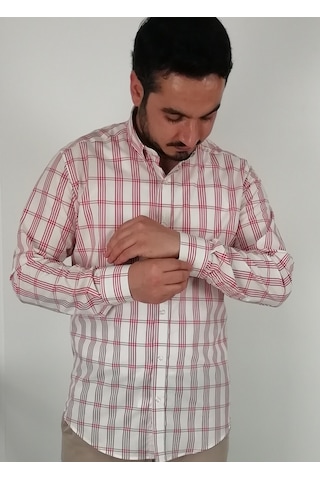 Tousus Slim Fit Ekose Bordo Erkek Gömlek Slm-5028-tss
