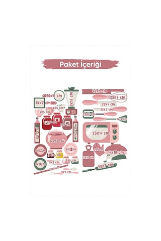 MSticker Mutfak Eşyaları Kız Çocuk Odası Mutfak Temalı Sticker Seti, Eğitici Ve Öğretici Sevimli Stickerlar