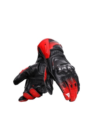 Dainese Fiero Metal Black Red Lava White Deri Korumalı Motosiklet Eldiven