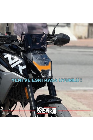 Cfmoto Nk250 Far Sticker 2018-2025 Uyumlu Hazır Far Sticker Kit Turuncu