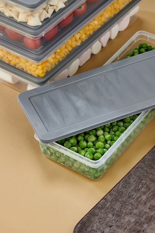Multi Box 5 Li Set Saklama Kabı Seti - Dondurucu & Mikrodalga Uyumlu Gri