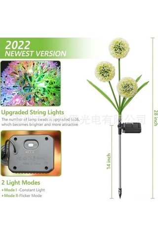 Besthome1 3 Başlı Güneş Enerjili Bahçe Yol Işığı, 2 Kutulu, Renk Değişen, Ip44 Su Geçirmez