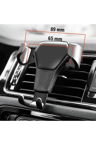 Ams Net Araç İçi Klima Izgarasına Takılabilen Plastik Oto Telefon Tutucu Gravity Siyah