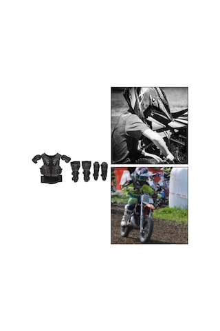 Suntek Çocuklar İçin Motosiklet Zırh Takım Diz Dirsek Göğüs Sırt Koruyucu Pedleri