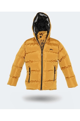 Slazenger NEONS Çocuk Kapüşonlu Şişme Sarı Mont & Kaban