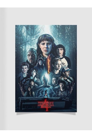 Stranger Things Tasarımlı 24*33 cm 350 gr. Kuşe Kağıt Poster
