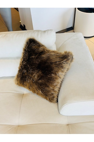 Yumuşak Peluş Kırlent Dekoratif, Konforlu & Modern Ev Aksesuarı Kolay Temizlenir kahverengi