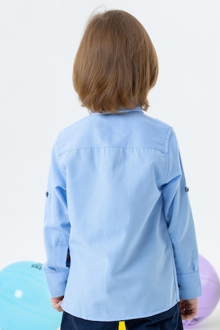 Breeze Girls & Boys Erkek Çocuk Gömlek Papyonlu 3-7 Yaş, Mavi-mavi