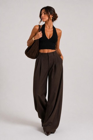 Alexandergardı Sırtı Açık Fitilli Crop Top Siyah