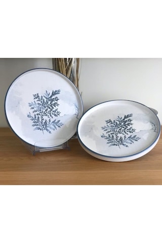 Keramika Blue Magic Stackable 21 Cm 6 Kişilik Pasta Tabağı Beyaz