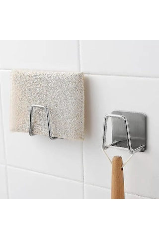 Skycity 4'lü Set Çelik Ev Firin Sponge Tutucu: Otomatik Yapışkan Lavabo Kurutma Rak, Duvar Takılı Organize Hook - Mutfak Aksesuarı Diğer