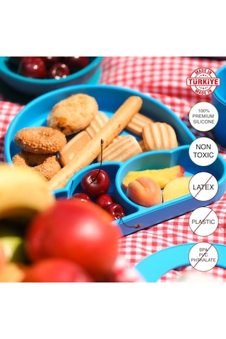 Babychefs Silikon Bebek Beslenme Seti 6 Parça-mavi