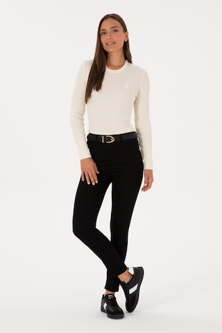 U.S. Polo Assn. Kadın Siyah Toothpick Fit Kanvas Pantolon 50317139-VR046