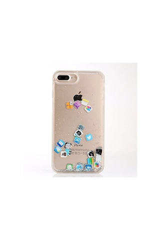 Teknomoda Apple iPhone Se 2020 Kilif Simli Sulu Uyumlu iOS Menü Ikon Silikon 537097907