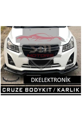 Chevrolet Cruze Uyumlu Ön Tampon Eki Body Kit Karlık Lip Siyah.