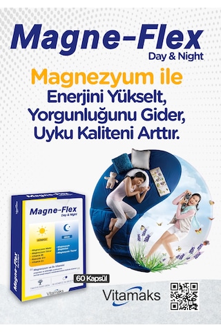 Magneflex Day & Night, Magnezyum 60 Kapsül, 30 Gündüz 30 Gece Kapsül